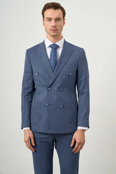 Morven Men's Double Breasted Slim Fit Suit