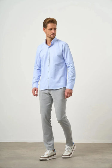Easy-Iron Oxford Cotton Slim Fit Button-Down Shirt
