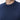 Men's basic navy blue crew neck sweater, relaxed fit, close-up view.