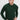 Man wearing a dark green crew neck sweater and grey trousers, casual fashion style
