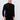 Man wearing black mock-neck sweater and black pants, standing against white background