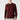 Man wearing a burgundy long sleeve polo shirt with relaxed fit and light grey trousers