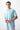 Light Blue Cotton Thick Soft Textured Oversize Fit Basic Men's T-Shirt