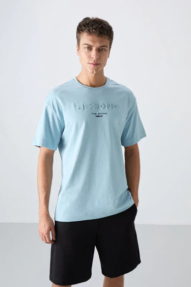 TOMMYLIFE Men's Printed Relaxed Oversize Soft Cotton T-Shirt