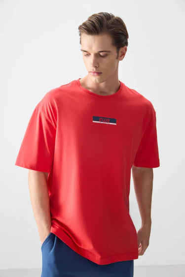 TOMMYLIFE Men's Graphic Print Oversized Soft Cotton T-Shirt