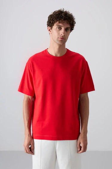 TOMMYLIFE Men's Soft Textured Cotton Basic T-Shirt