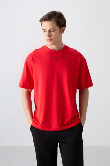 TOMMYLIFE Men's Graphic Print Oversize Fit Premium Cotton T-Shirt