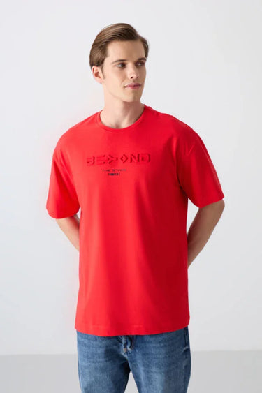 TOMMYLIFE Men's Printed Relaxed Oversize Soft Cotton T-Shirt