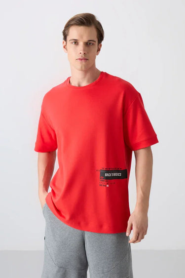 TOMMYLIFE Men's Oversize Fit Expressive Print Soft Cotton T-Shirt