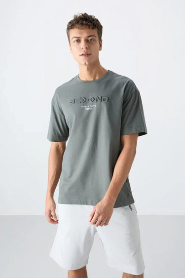 TOMMYLIFE Men's Printed Relaxed Oversize Soft Cotton T-Shirt