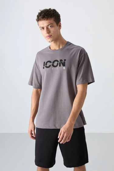 TOMMYLIFE Men's Oversize Fit Printed Soft-Touch Cotton T-Shirt