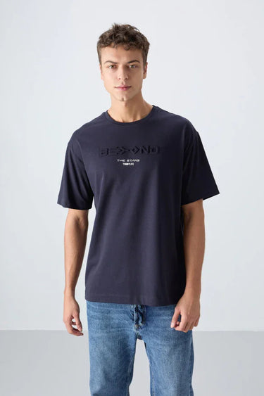 TOMMYLIFE Men's Printed Relaxed Oversize Soft Cotton T-Shirt