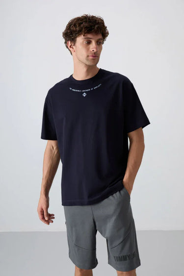 TOMMYLIFE Men's Graphic Print Oversize Fit Premium Cotton T-Shirt