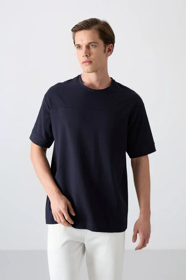 TOMMYLIFE Men's Soft Textured Cotton Basic T-Shirt