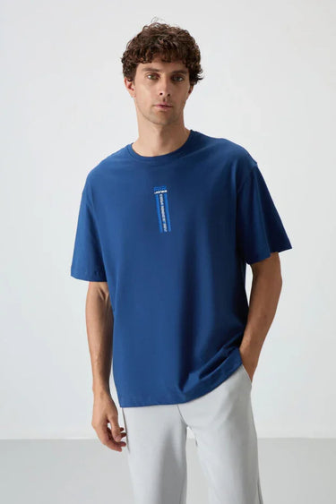 TOMMYLIFE Men's Relaxed Oversize Printed Soft-Finish Cotton T-Shirt