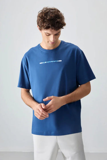 TOMMYLIFE Men's Printed Oversize Fit Soft Textured Cotton T-Shirt