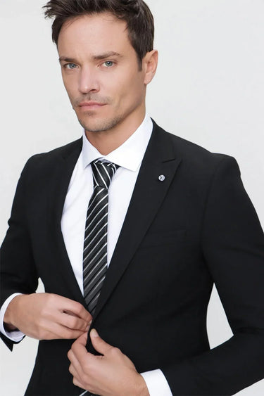 Men's Basic Plain Slim Fit Slim Cut 6 Drop Suit
