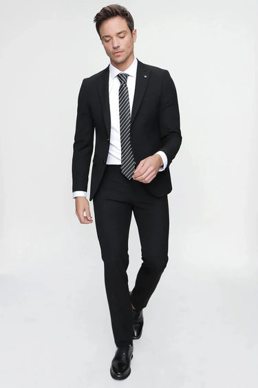 Men's Basic Plain Slim Fit Slim Cut 6 Drop Suit