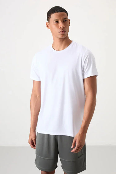 TOMMYLIFE Men's Lightweight Textured Standard Fit Active T-Shirt
