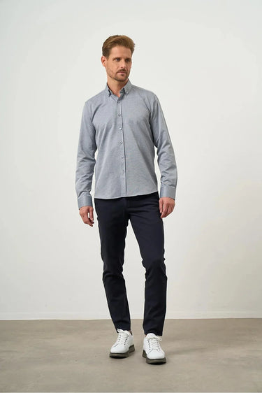 Easy-Iron Oxford Cotton Slim Fit Button-Down Shirt