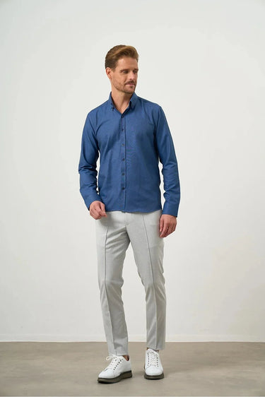 Easy-Iron Oxford Cotton Slim Fit Button-Down Shirt