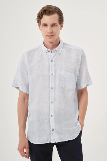 Morven Men’s Linen Button-Down Short-Sleeve Shirt