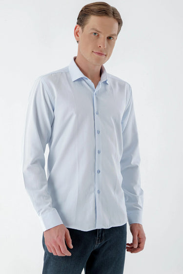 Morven Men’s Blue Printed Slim Fit Shirt