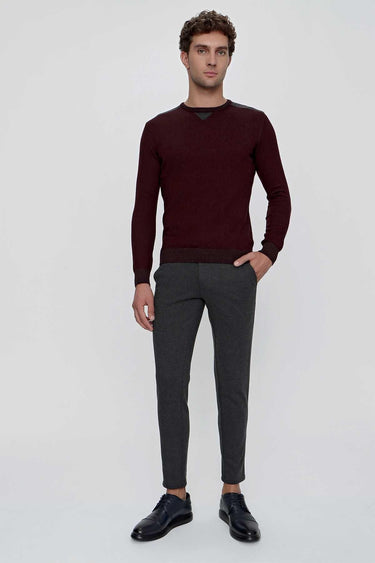 Morven Men's Anthracite Miami Knitted Slim Fit Slim Cut Elastic Waist and Sports Trousers