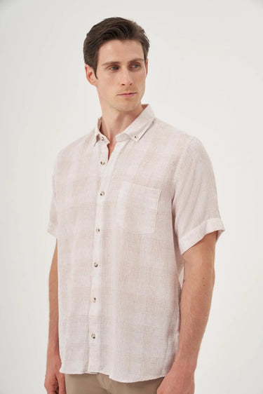 Morven Men’s Linen Button-Down Short-Sleeve Shirt