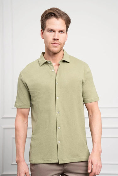 Morven Men’s Stylish Short-Sleeve Apache Collar Shirt