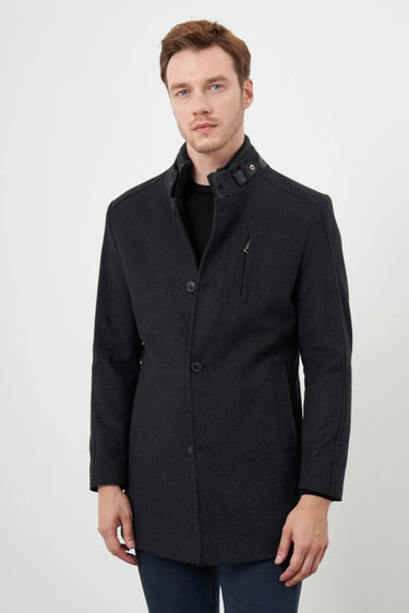 Morven Men's Grey Cashmere Mandarin Coat