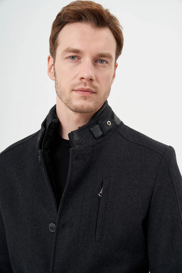 Morven Men's Grey Cashmere Mandarin Coat