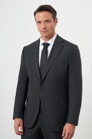 Morven Men's Smoke Grey Dynamic Fit Mono Collar Suit