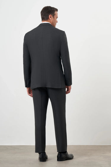 Morven Men's Smoke Grey Dynamic Fit Mono Collar Suit