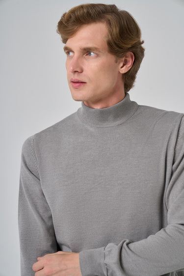 Morven Men's Basic Half Turtleneck Fit Relaxed Cut Knitwear