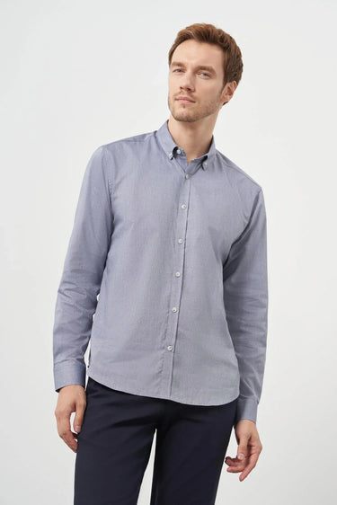 Morven Grey Cotton Trendy Dynamic Fit Shirt