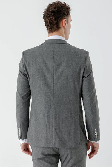 Morven Men's Gray Patterned Slim Fit Suit
