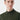 Man wearing an olive green basic half turtleneck sweater, close-up, white background
