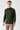 Man wearing khaki green basic half turtleneck sweater with long sleeves