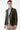 Man wearing khaki woven slim fit blazer with light blue shirt and beige trousers