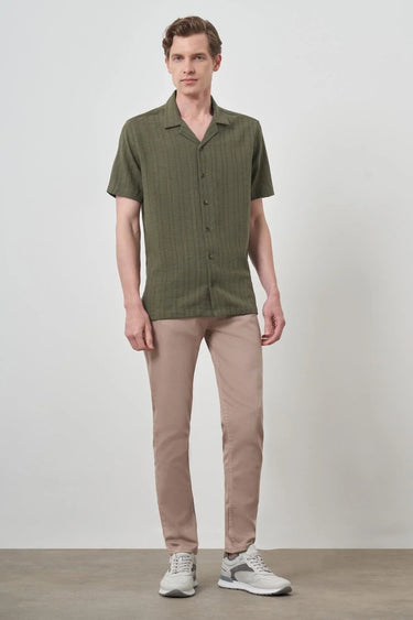 Morven Men’s Indigo Linen Short-Sleeve Shirt