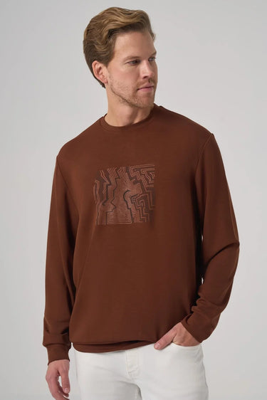 Morven Men's Trend Printed Crew Neck Sweatshirt