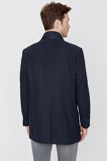 Morven Men's Navy Herringbone Coat