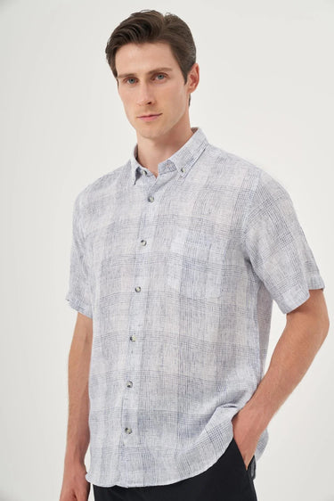 Morven Men’s Linen Button-Down Short-Sleeve Shirt