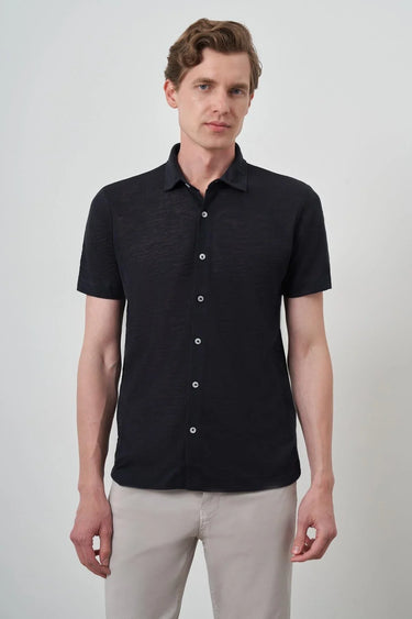 Men’s Morven Modern Apache-Collar Casual Shirt