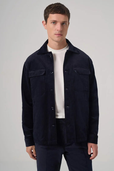 Morven Men's Double Pocket Velvet Shirt Jacket