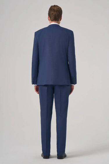 Morven Men's Navy Wool Dynamic Fit Mono Collar Suit