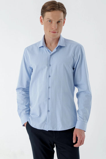 Morven Men’s Blue Printed Slim Fit Shirt