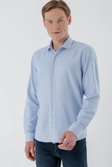 Morven Men's Trendy Printed Italian Collar Slim Fit Shirt