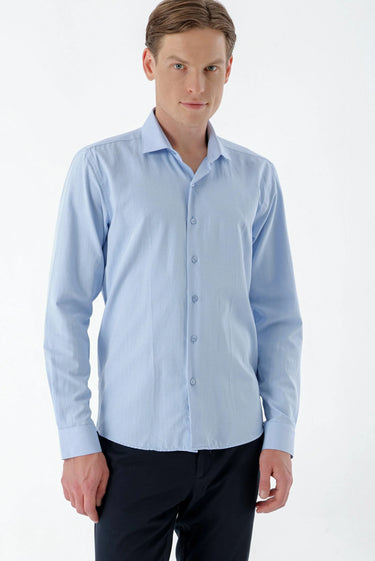 Morven Men’s Blue Printed Slim Fit Shirt